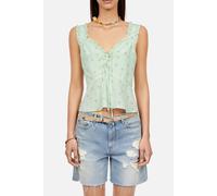 The Kooples Top With Straps And Ruffles Green Taglia: 38 | Canottiere Outlet | Donna | Verde