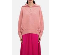 The Kooples Turtleneck Sweater In Pearl And Pointelle Rib Old Pink Taglia: 40 | Maglioni a maglia Outlet | Donna | Bianco