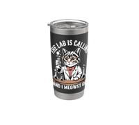 The Lab Is Calling And I Meowst Go Science Cat Nerd |||- Bicchiere termico in acciaio inox doppia parete