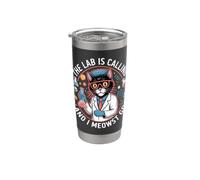 The Lab Is Calling And I Meowst Go Science Cat Nerd ||- Bicchiere termico in acciaio inox doppia parete