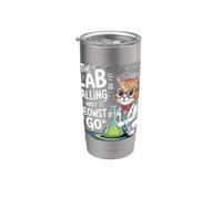 The Lab Is Calling And I Meowst Go Science Cat Nerd |- Bicchiere termico in acciaio inox doppia parete