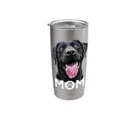 The Lab Mom - Labrador Retriever, colore: Nero Bicchiere termico in acciaio inox doppia parete