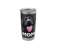 The Lab Mom - Labrador Retriever, colore: Nero Bicchiere termico in acciaio inox doppia parete