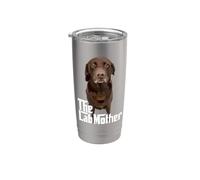 The Lab Mother - Labrador Retriever, colore: Marrone cioccolato Bicchiere termico in acciaio inox doppia parete