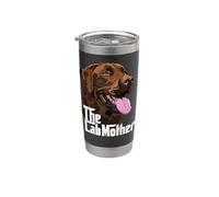 The Lab Mother - Labrador Retriever, colore: Marrone cioccolato Bicchiere termico in acciaio inox doppia parete