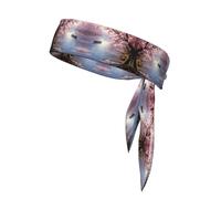 The Lake, fascia per capelli sportiva con fiori di ciliegio, assorbe il sudore, unisex, adatta per viaggi all'aperto e vari sport.