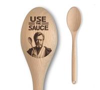 The Laser Factory Cucchiaio in legno ispirato a Star Wars OBI-Wan, scritta ""Use The Sauce"", divertente regalo per uomini e donne, articolo non ufficiale per fan (usa la salsa)