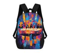 The Last Supper Reinterpreted - Abstract Geometric Expressionism Zaini Stampati in 3D 17inch Zaino Scolastico Per Bambini Zaino Casual Da Esterno Borse Da Viaggio Casual Per Studenti Delle Scuole Medi