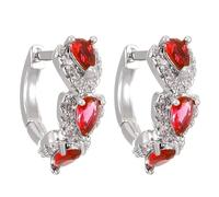 The Latest European Simple Fashion Is Suitable For Women's Jewelry Earrings Orecchini Tondi Grandi (Red, One Size)