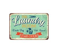 The Laundry Room Wash Dry Loads Of Fun Fold Repeat Vintage Poster Tin Sign Bagno Casa Giardino Retro Store Cafe 20,3 x 30,5 cm Retro Look Poster in Metallo Cartello Per Casa Fattoria Garage Citazioni