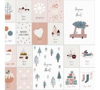 the lazy panda card company Biglietti di Natale con busta, set di 30 pezzi, in francese, formato A6, biglietti di auguri di Natale
