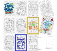 the lazy panda card company Set di 80 cartoline motivazionali da colorare Mindfulness - Affirmations Encouragment 40 diversi disegni