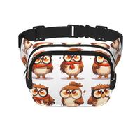The Learned Owl - Borsa a tracolla alla moda, con stampa gufo, borsa a tracolla quadrata a doppio strato, per viaggi e fitness