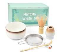 The Left Bridge Set da tè Matcha, accessori per matcha, set di fruste Matcha incluso, ciotola per matcha, frusta in bambù, setaccio, paletta, supporto per frusta, supporto per cucchiaio, set
