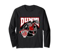 The Legend Basketball Gorilla Slam Dunk Illustration Graphic Maglia a Manica