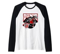 The Legend Basketball Gorilla Slam Dunk Illustration Graphic Maglia con Maniche Raglan