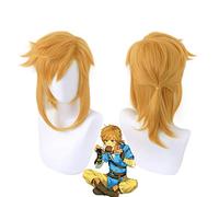 The Legend of Zelda: Breath of the Wild Link Parrucche corte per cosplay Golden Pony tail Parrucca per capelli resistente al calore Cosplay