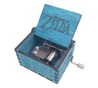 The Legend of Zelda - Carillon a manovella in legno intagliato, gioca Zelda Song of Storms from Ocarina of Time, colore: Blu