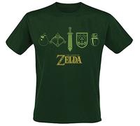 The Legend Of Zelda Quest Essentials Uomo T-Shirt Verde XL 100% Cotone Regular