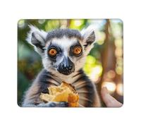 The Lemur Eating Bread - Tappetino per mouse per ufficio, studio e gioco, con forte adesione e superficie spessa e confortevole