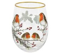 The Leonardo Collection Bicchiere da 500 ml con pettirossi natalizi Macneil Robins per casa e ristoranti, vetro resistente per tutti i tipi di bevande, regali per donne e uomini