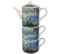 The Leonardo Collection Claude Monet Waterlilies Tea for Two | Set di teiera e tazza in ceramica | Bellissimo regalo per casa e ufficio | elegante teiera stampata