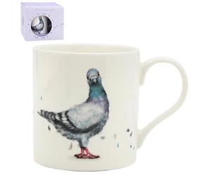 The Leonardo Collection Clemency Bunn - Tazza natalizia con piccione per bevande calde e fredde, tazze da caffè resistenti per casa e ufficio, comode e facili da impugnare, per bevande e uso