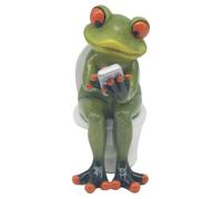 The Leonardo Collection Frog's Life Loo-Time Poliresina | Statuetta dal design giocoso a tema rana, ideale per aggiungere carattere a mensole, scrivanie e altri spazi interni.