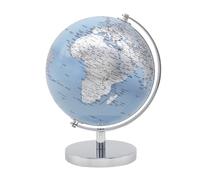 The Leonardo Collection Globo blu e argento 15 cm per casa e ufficio | Mappamondo per bambini e globi del mondo per adulti | Globi di terra per conoscenza e decorazione | Mappa del mondo ideale per