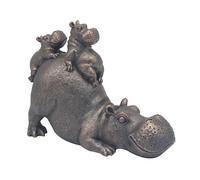 The Leonardo Collection Happy Hippo With Babies Home Decor Figurine e ornamenti per casa e ufficio | Accessori decorativi statue per interni ed esterni | Bel regalo per donne e uomini