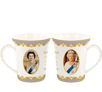 The Leonardo Collection Her Majesty Queen Elizabeth II, set di 2 tazze, bianco, LP18204