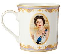 The Leonardo Collection Her Majesty Queen Elizabeth II - Tazza commemorativa, altezza 9 cm, colore: bianco