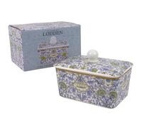 The Leonardo Collection Lodden Burriera di William Morris, porta burro decorativo in porcellana con coperchio, design floreale per arti e mestieri, elegante regalo per la tavola, accessorio classico