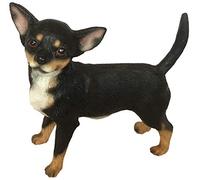 The Leonardo Collection LP41668 - Statuetta decorativa a forma di cane chihuahua, colore: nero, marrone chiaro e bianco, 11 x 6 x 11 cm