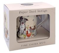 The Leonardo Collection Paper Shed Design Collie & Hens Tazza per casa e cucina, eleganti tazze in ceramica per tè e caffè, bel set di tazze per uomo e regali di compleanno per donne