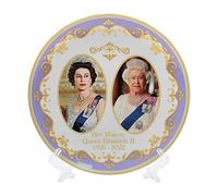 The Leonardo Collection Piatto commemorativo con supporto della regina Elisabetta II di Sua Maestà, bianco, diametro 21 cm