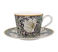 The Leonardo Collection Pimpernel - Set di tazze e piattini, progettato da William Morris, perfetto per casa o ufficio, tazze da tè e piattini o tazza da caffè e piattino per gustare bevande calde