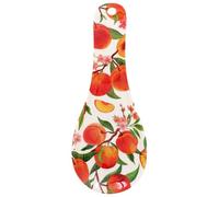 The Leonardo Collection Poggiamestolo in porcellana, con illustrazione di frutta, stile rustico, accessorio da bancone, elegante accessorio da bancone, regalo per cuochi casalinghi
