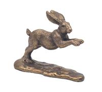 The Leonardo Collection Reflections Statuetta di lepre bronzata per casa e ufficio, decorazione per la casa, regalo per donne e uomini, bella statuetta per interni ed esterni, decorazione per