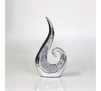 The Leonardo Collection Resina elegante argento turbinio strutturato Diamonte Bling scultura decorativa ornamento regalo
