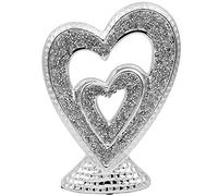 The Leonardo Collection Scultura in argento con brillantini per interni, decorazione decorativa a forma di cuore