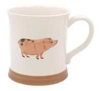 The Leonardo Collection Tazza da tè e caffè in rilievo con maiale in stile country life per bevande calde, in porcellana fine, per cucina e casa, tazze in ceramica riutilizzabili per ogni occasione