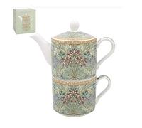 The Leonardo Collection William Morris Hyacinth Tea for One, set di teiera e tazza in ceramica, bel regalo per uso domestico, elegante teiera stampata per gli amanti del tè