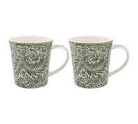 The Leonardo Collection William Morris Larkspur - Set di 2 tazze per cucina e casa, elegante set di tazze da tavola per ogni occasione, set di tazze da caffè resistenti, regalo per donne e uomini