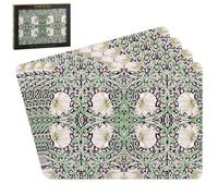 The Leonardo Collection William Morris Pimpernel - Set di 4 tovagliette per sala da pranzo, ideali per cucina, antiscivolo, lavabili, facili da pulire, per piatti piani e pasti in qualsiasi momento