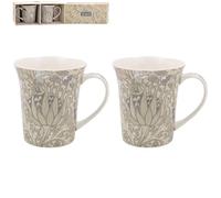 The Leonardo Collection William Morris, set di 2 tazze natalizie a forma di carciofo, per bevande calde e fredde, tazze da caffè resistenti per casa e ufficio, comode e facili da tenere in mano, per