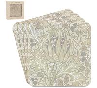 The Leonardo Collection William Morris, set di 4 sottobicchieri natalizi a forma di carciofo, per casa e ufficio, elegante tappetino per bevande per sala da pranzo, sottobicchieri durevoli per tavoli