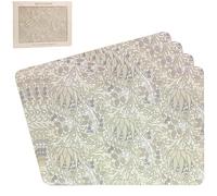 The Leonardo Collection William Morris, set di 4 tovagliette natalizie a forma di carciofo, facili da pulire, antiscivolo, per piatti piani e decorazioni da tavola, resistenti per casa e cucina