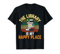 The Library Is My Happy Place - Lettore Vintage per bibliotecari retrò Maglietta