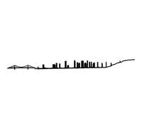 The Line City Skyline Silhouette Wall Art Montreal, 49,5 cm, nero